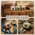 Q86 Retro Camera Design Wireless Earbuds (White) - Image 2
