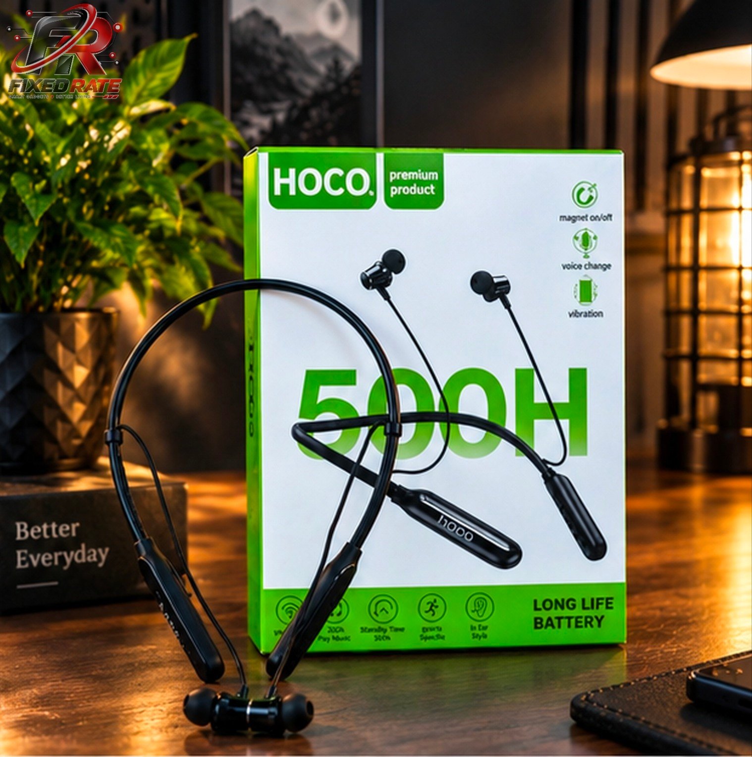 lv_0_20261008225939 HOCO 500H Wireless Neckband Bluetooth Earphone – 500H Standby, Magnetic Earbuds & Voice Change - Image 1